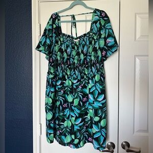 NWT Floral Green and Black Romper